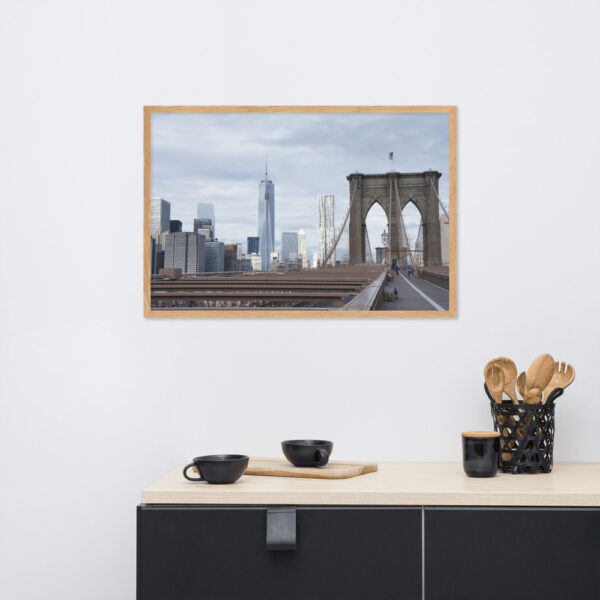 Brooklyn Bridge, New York City Framed matte paper poster