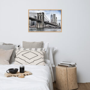 Brooklyn Bridge, New York, U.S.A Framed matte paper poster