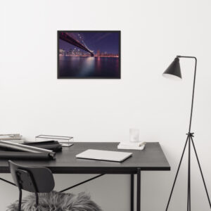 Brooklyn Bridge, New York Night, USA Framed poster