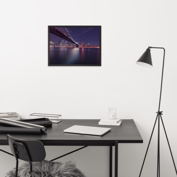 Brooklyn Bridge, New York Night, USA Framed poster