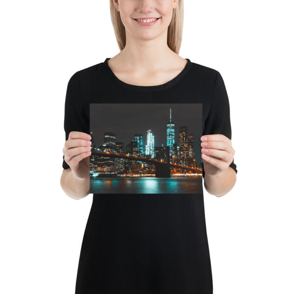 Brooklyn Bridge Night, New York Photo paper poster